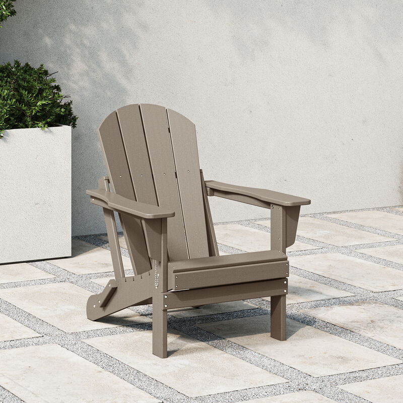 WestinTrends HDPE Outdoor Patio Folding Poly Adirondack Chair