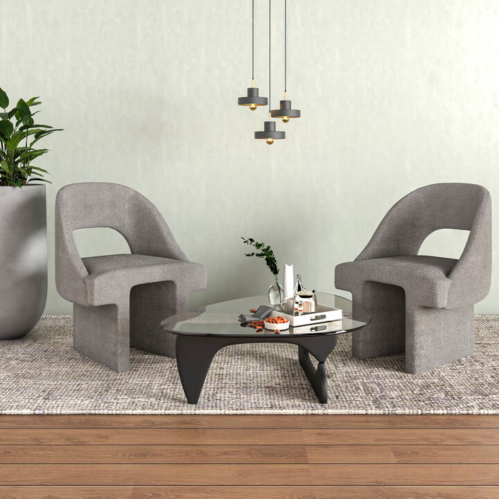 LeisureMod Modern Side Boucle Accent Chair – Quell Collection, Stylish and Cozy Chair for Living Room, Bedroom, and Contemporary Spaces