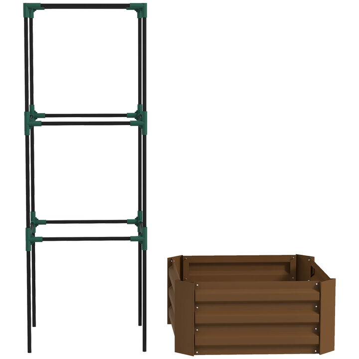 Hivvago Galvanized Planter for Climbing Plants
