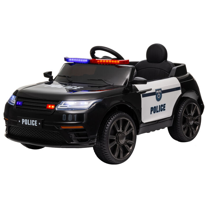 BreeBe 12V Kids Ride on Car w/ Remote Control, Siren, Light, Music, Spring Suspension, Horn & Transport Wheel