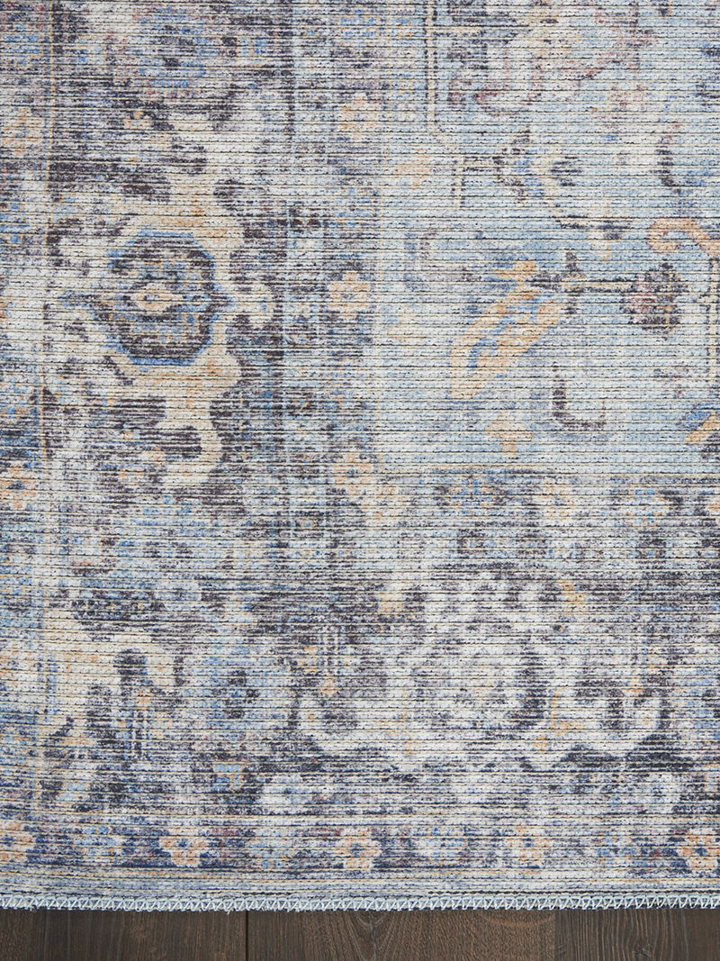 Machine Washable Series 1 SR104 Light Gray/Blue 2'2" x 8' Rug