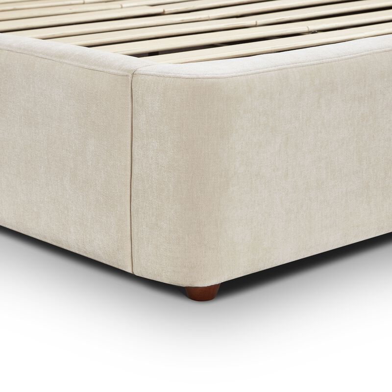 Leah Cream Performance Chenille Queen Bed image number 8
