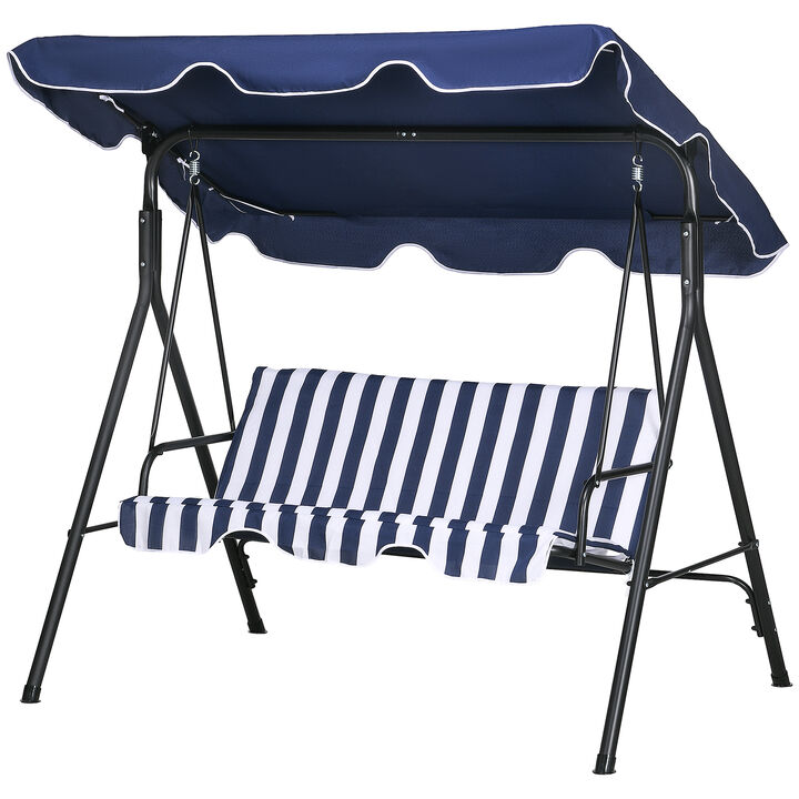 Hivvago 3-Seat Outdoor Patio Swing with Cushion and Canopy