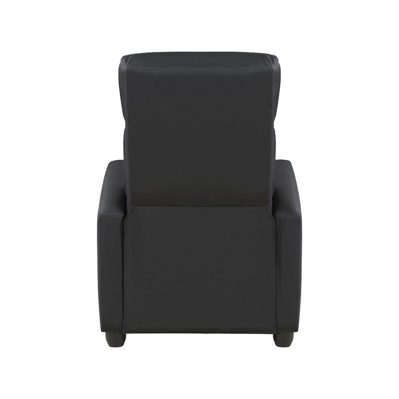 Lexicon Greenfield Faux Leather Push back Recliner in Black