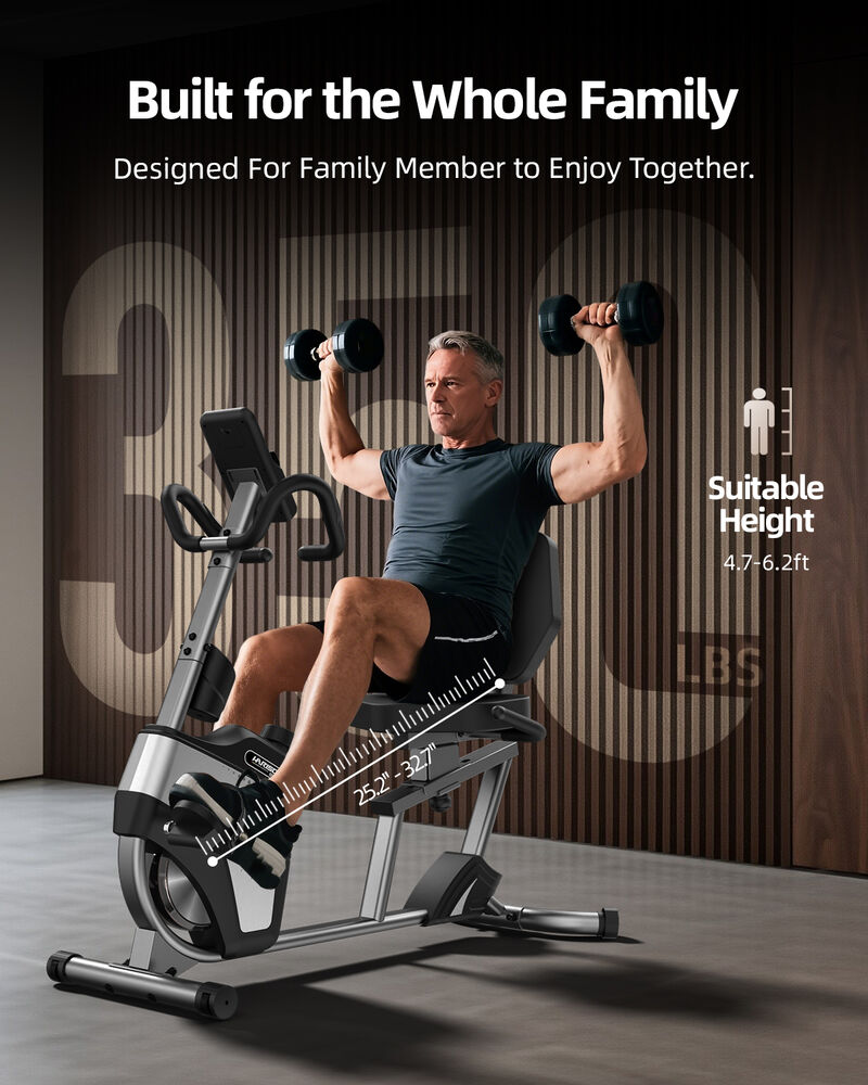 HARISON Magnetic Recumbent Exercise Bike, Recumbent bikes for Adult and Seniors (HR-B50) image number 3