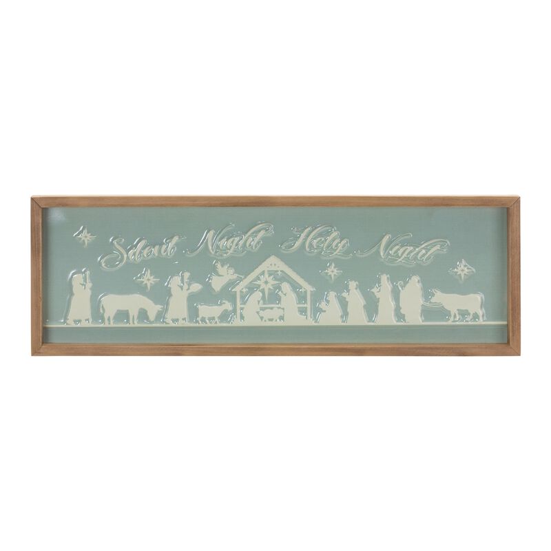 Framed Silent Night Wall Sign for Festive Seasonal Display