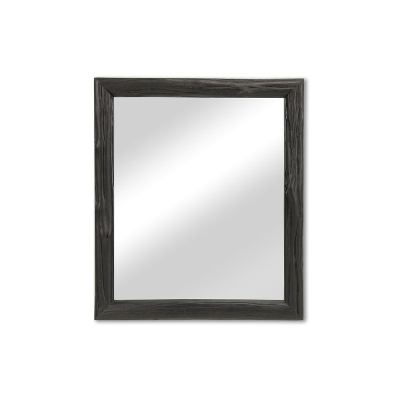 HomeRoots 20" Black Solid Wood Accent Mirror image number 5