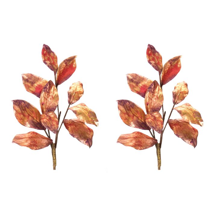 Set of 2 Metallic Harvest Leaf Sprays - Ideal for Seasonal Arrangements