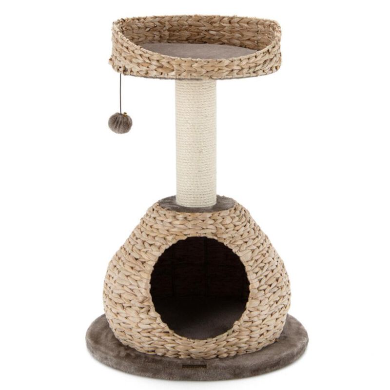 Hivvago 28 Inches Hand-Made Cat Tree Tower with Jump Platform