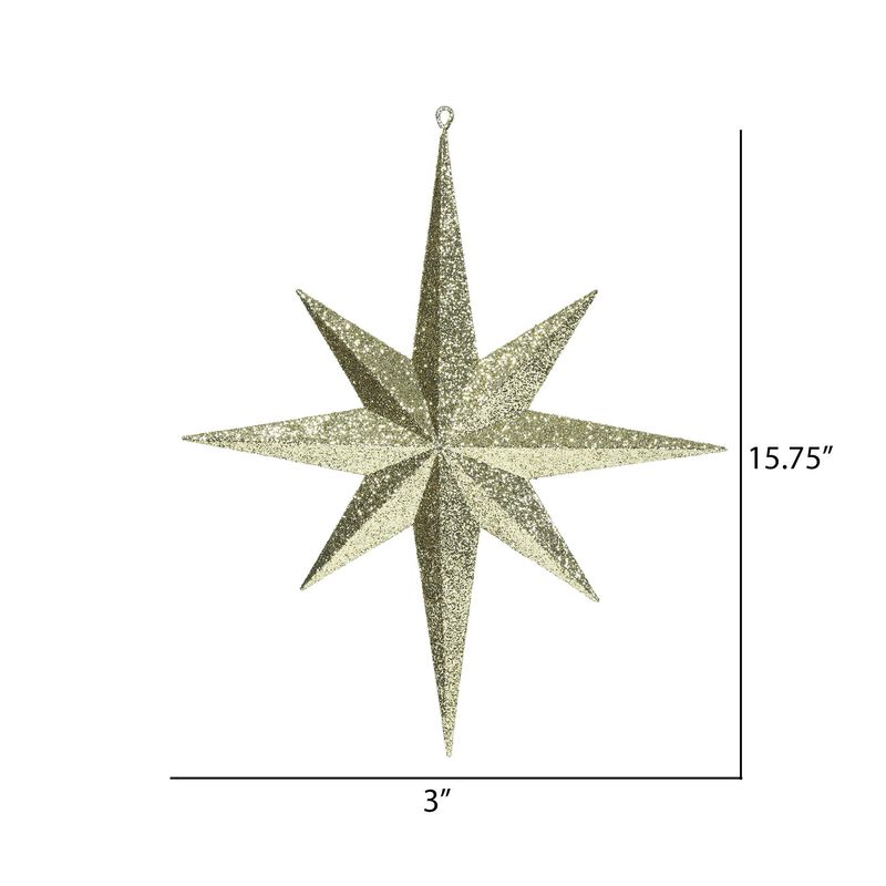 Vickerman 15.75" Gold Iridescent Glitter Bethlehem Star Christmas Ornament image number 1