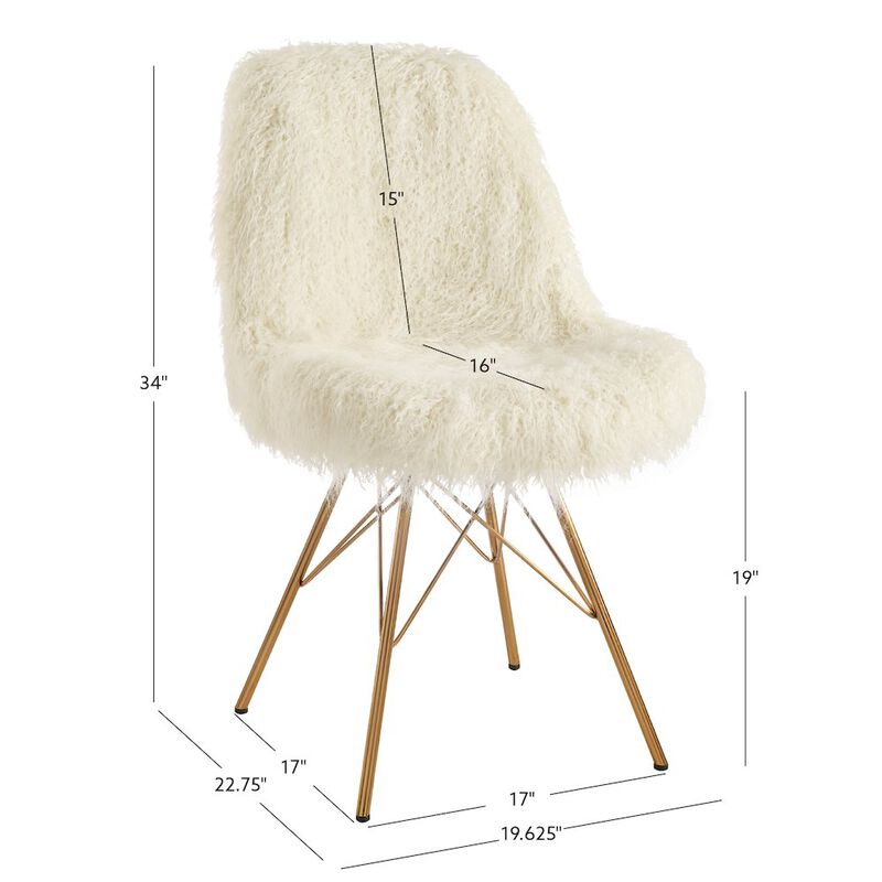 Linon Remy Flokati Chair With Gold Metal Base image number 4