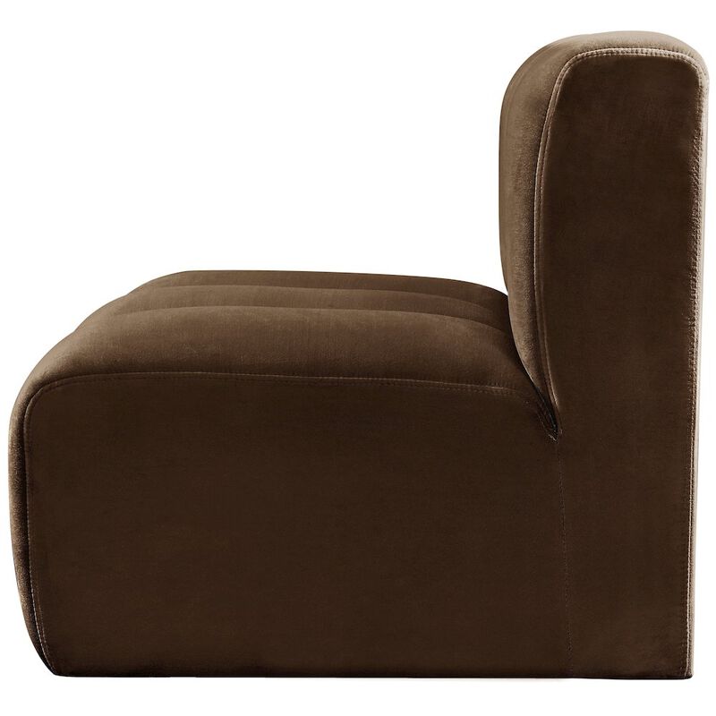 Meridian Furniture Arc Brown Velvet Straight Chair