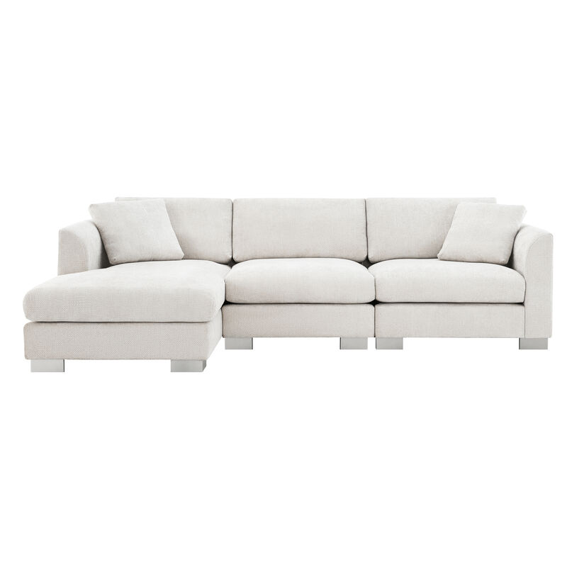Merax Modern Cloud L-shaped Sectional Sofa with Pillows
