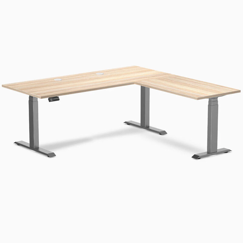 Desky Eco L-Shape Laminate Sit Stand Desk image number 0