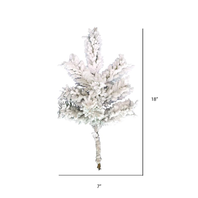 Vickerman 18" Flocked Alaskan Pine Artificial Christmas Spray - Includes 4 Sprays per Pack - Beautiful Snowy Spray - Realistic Looking Spray - Flocked Tips image number 2