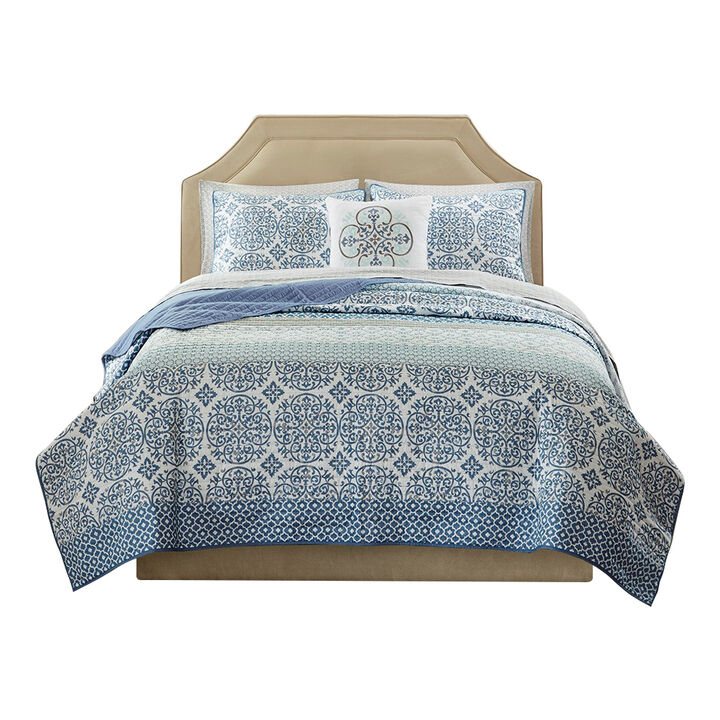 Gracie Mills Earle Reversible 6-Piece Quilt and Cotton Sheet Set