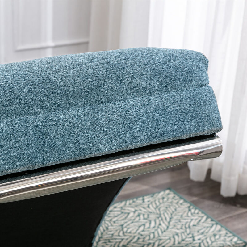 GOODSILO Modern Upholstered Chaise Lounge Chair with Vibration for Relaxation, Ergonomic Fixed Back Fabric Recliner Sofa for Living Room image number 9