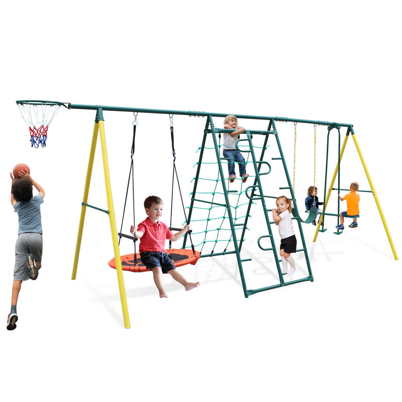 Nukurd 6-in-1 Kids Outdoor Swing Set image number 6