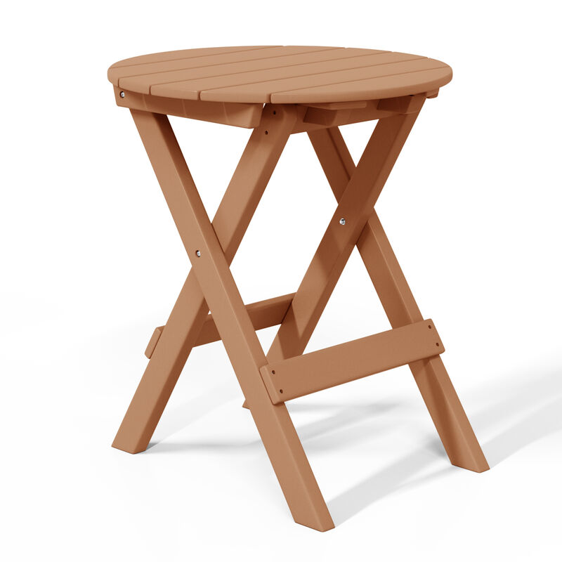 WestinTrends HDPE Outdoor 24.5 Inch Round Portable Folding Patio Dining Table