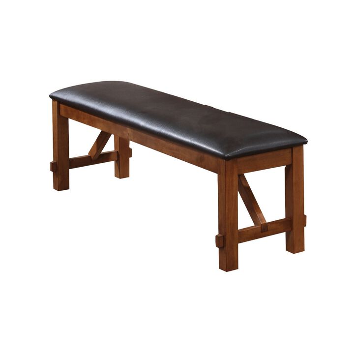Brown Transitional Style Wood Bench