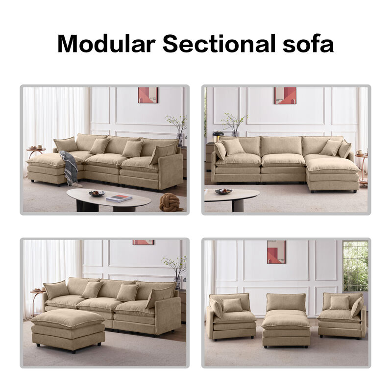 Vulwab 105" Modular Sectional Couch image number 3