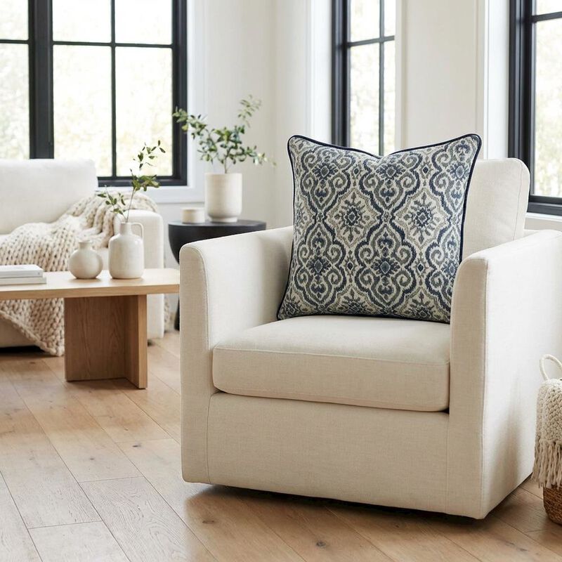 Michael Amini Blue My Mind Marquez 20" Square Pillow Set of 2 - Navy image number 1