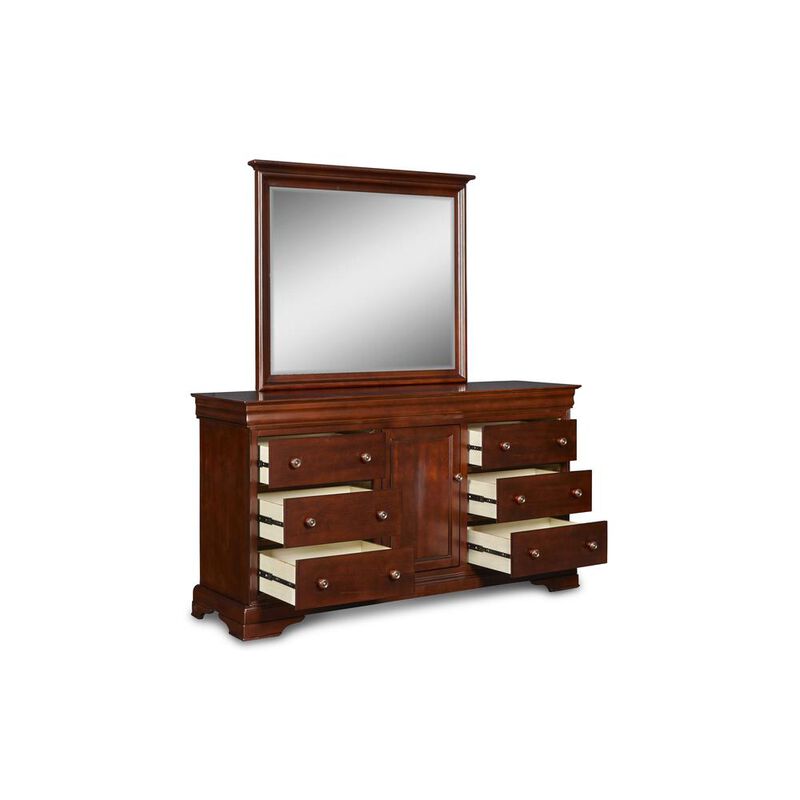 New Classic Furniture Furniture Versailles Solid Wood Engineered Wood Dresser in Cherry