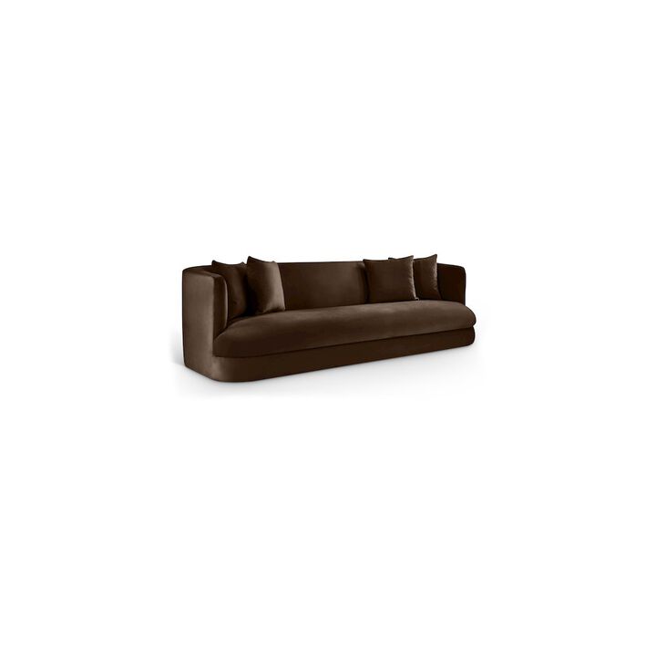Meridian Furniture Alder Brown Velvet Sofa