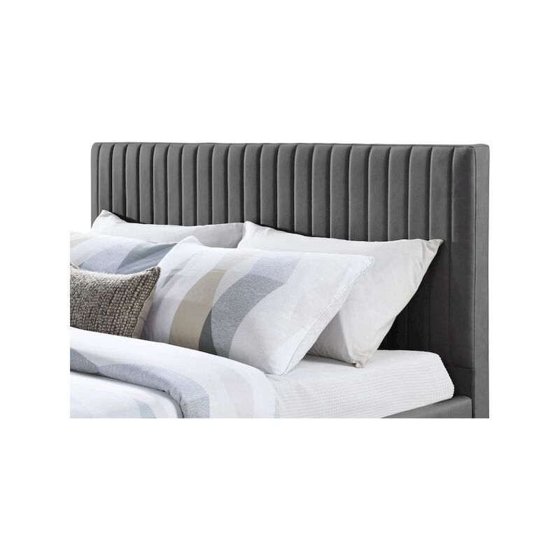 Meridian Furniture Gallo Dark Grey Vegan Leather King Bed