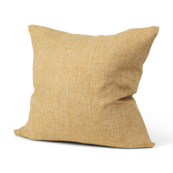 HomeRoots 22" Mustard Linen Throw Pillow Cover with Texture