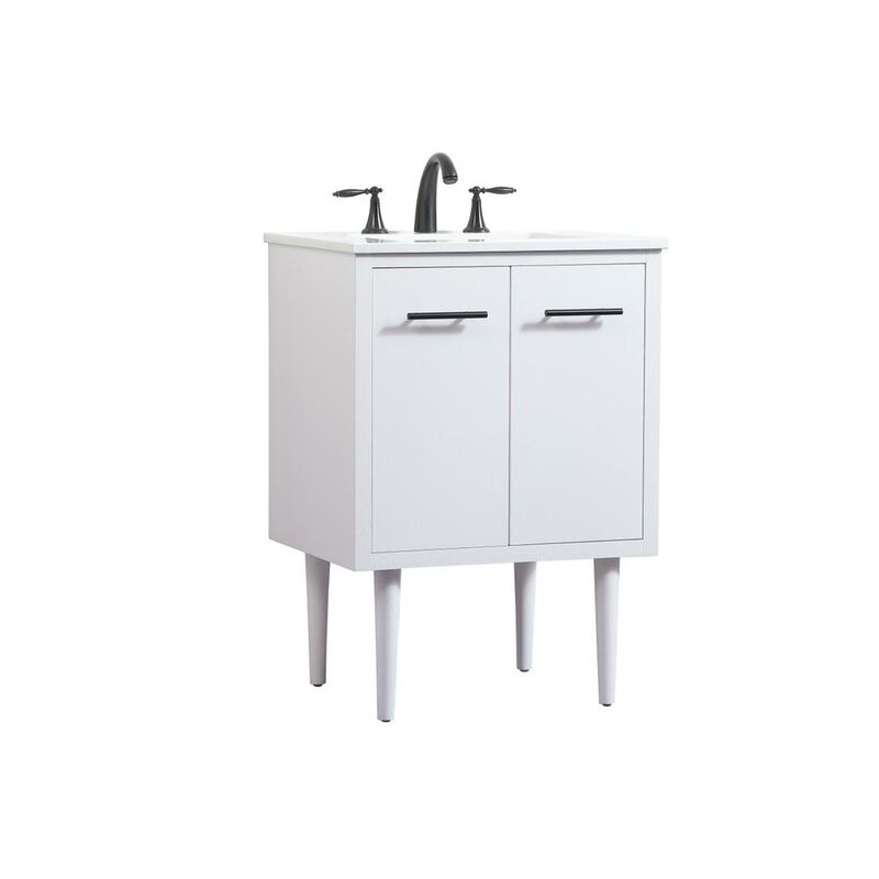 Elegant Kitchen and Bath 24 inch Single bathroom vanity in white