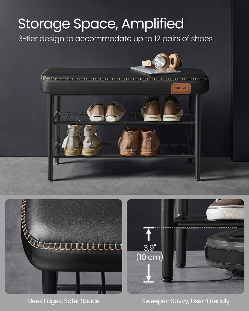 Shoe Bench with Metal Shelves: Stylish and Functional Storage for Organized Entryways image number 7