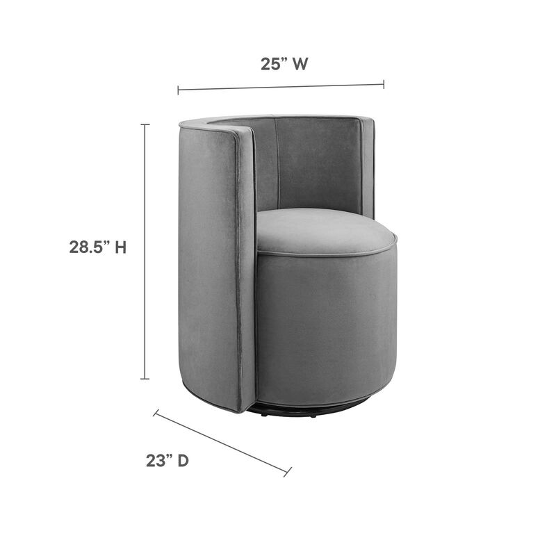 Della Performance Velvet Fabric Swivel Chair image number 6
