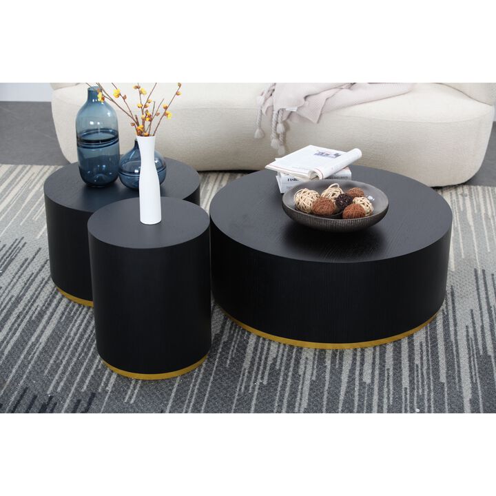 Round Coffee Table side Table End Table for Living Room Fully Assembled
