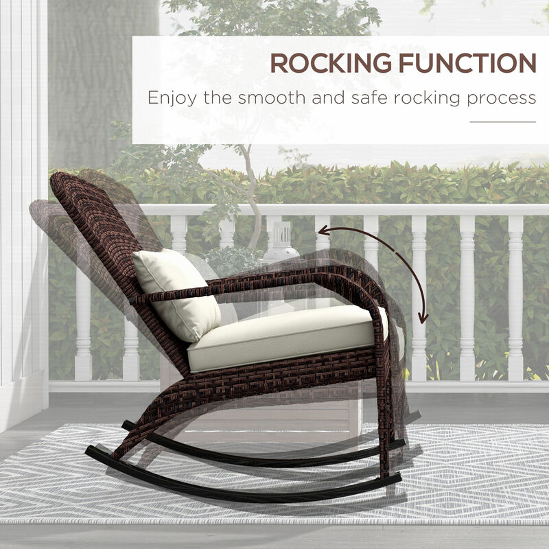 Hivvago High Back Wicker Rocking Chair image number 3