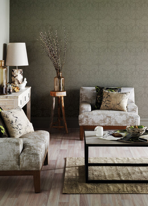 Jan White Damask Paintable Wallpaper
