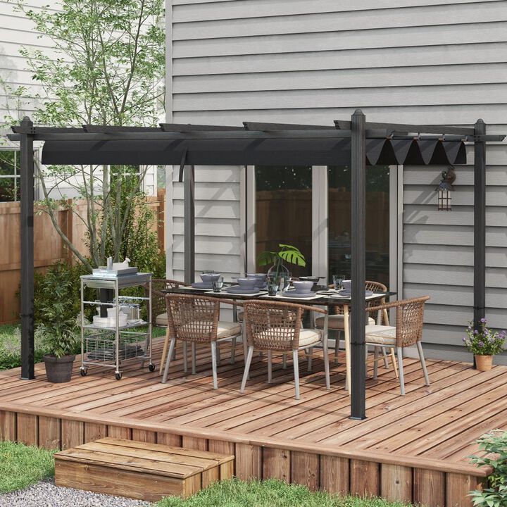 Hivvago 10x13 Aluminum Pergola with Retractable Sun Shade