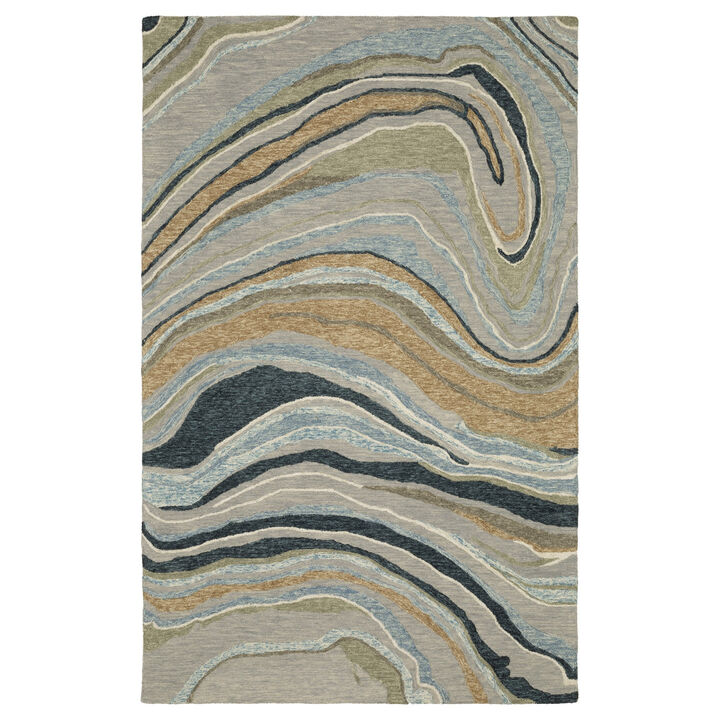 HomeRoots Wool Abstract Hand Tufted Area Rug