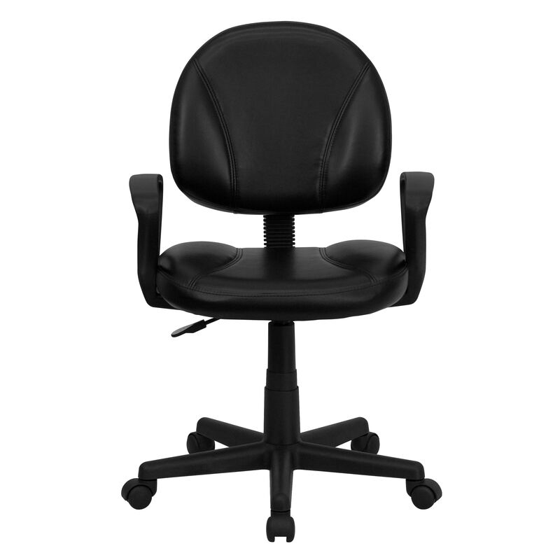 Ronald Mid-Back LeatherSoft Swivel Ergonomic Task Office Chair with Back Depth Adjustment and Arms image number 7