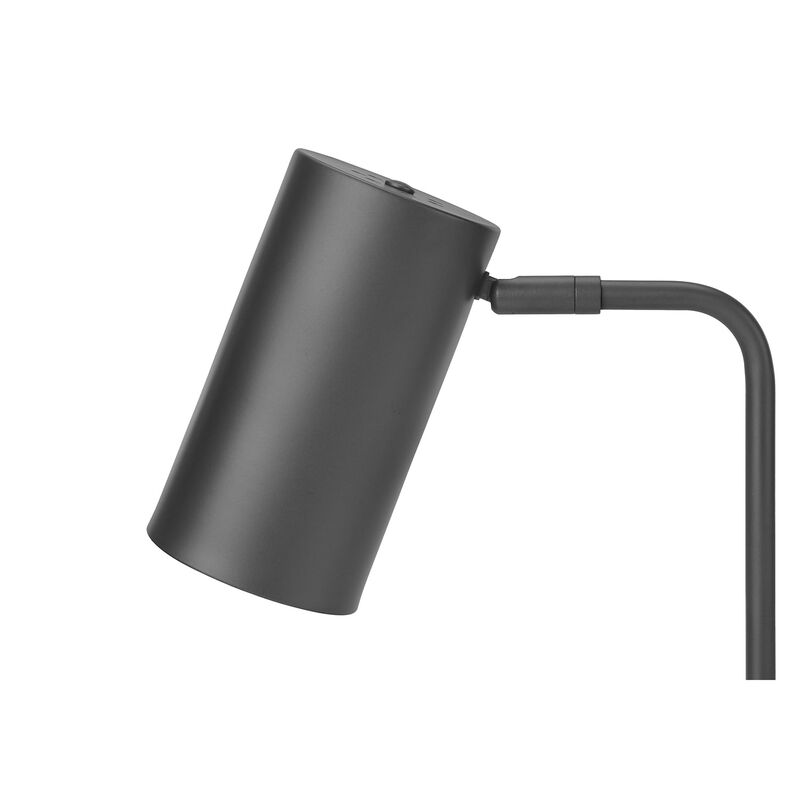 Monarch Specialties I 9645 - Lighting, 18"H, Table Lamp, Usb Port Included, Grey Metal, Grey Shade, Modern