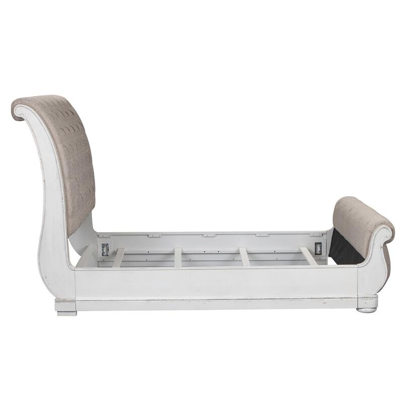 Liberty Furniture Magnolia Manor King Upholstered Sleigh Bed in Antique White image number 2