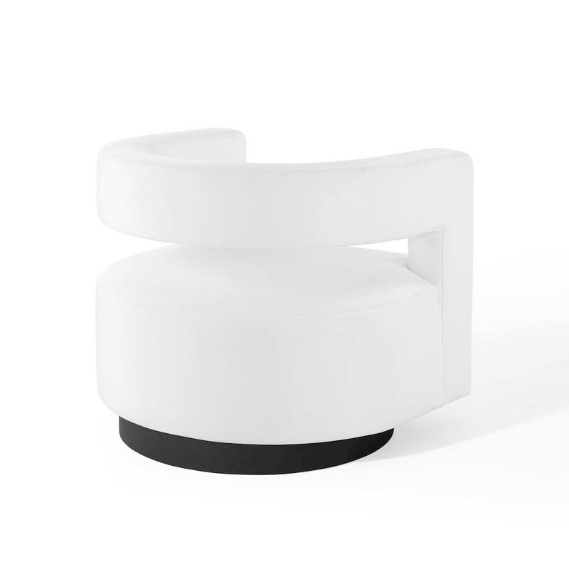 Spin Cutaway Performance Velvet Swivel Armchair image number 3