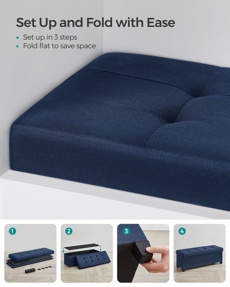 Storage Ottoman Bench for Bedroom, Living Room, or Entryway