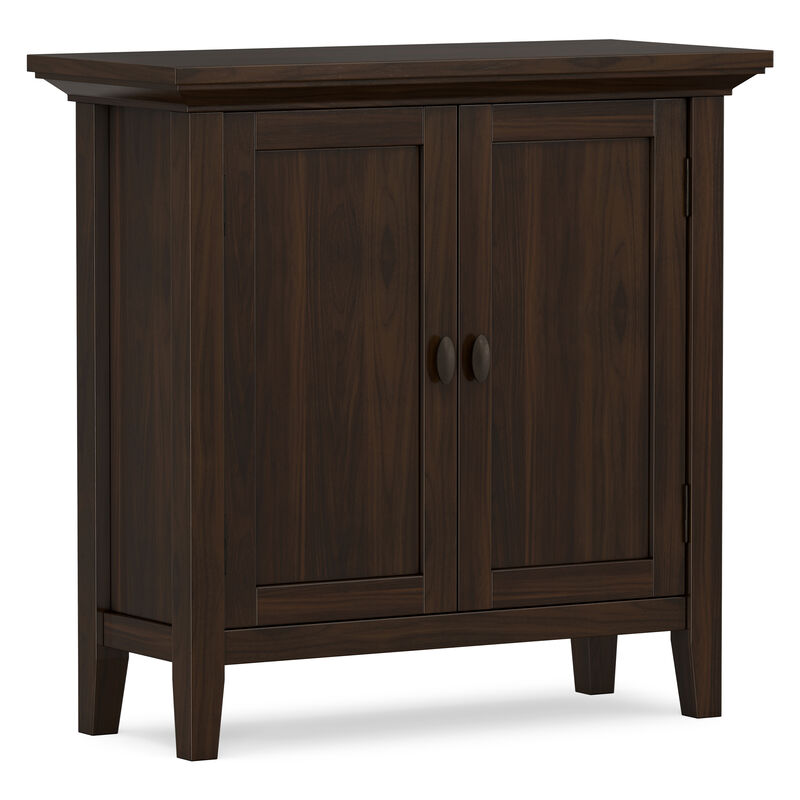 Redmond SOLID WOOD 32 inch Wide Transitional Low Storage Cabinet in Brunette Brown image number 0