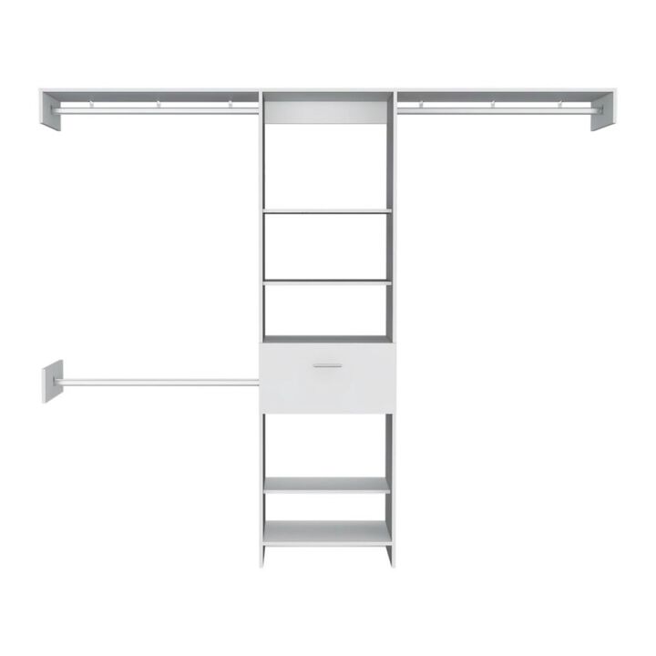Calveston 1-Drawer 4-Shelf Closet System White