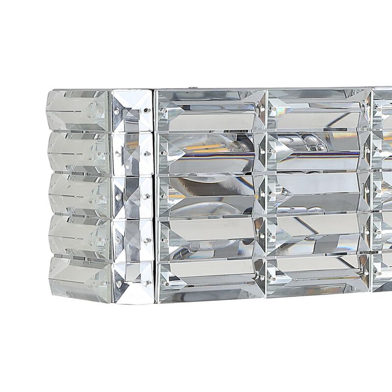 Evelyn Crystal Rectangle Ironcrystal Glam Modern LED Vanity Light