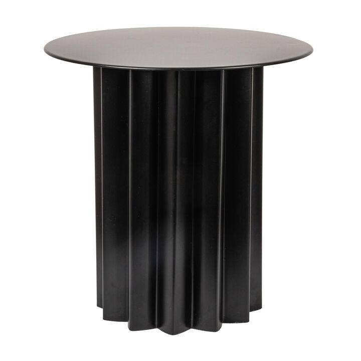 Pleated Metal Side Table, Black