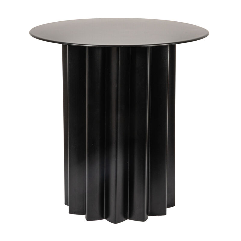 Pleated Metal Side Table, Black image number 0