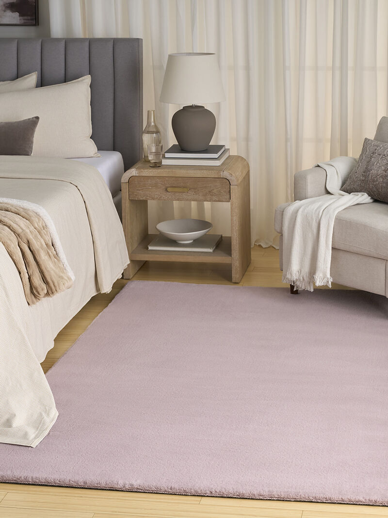 Soft Plush Rabbit Fur SFF01 Lavender 4' x 6' Rug