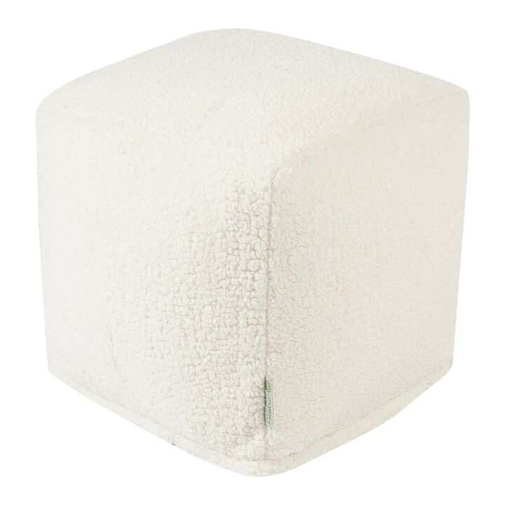 Majestic Home Goods Cube Pouf Sherpa Cream
